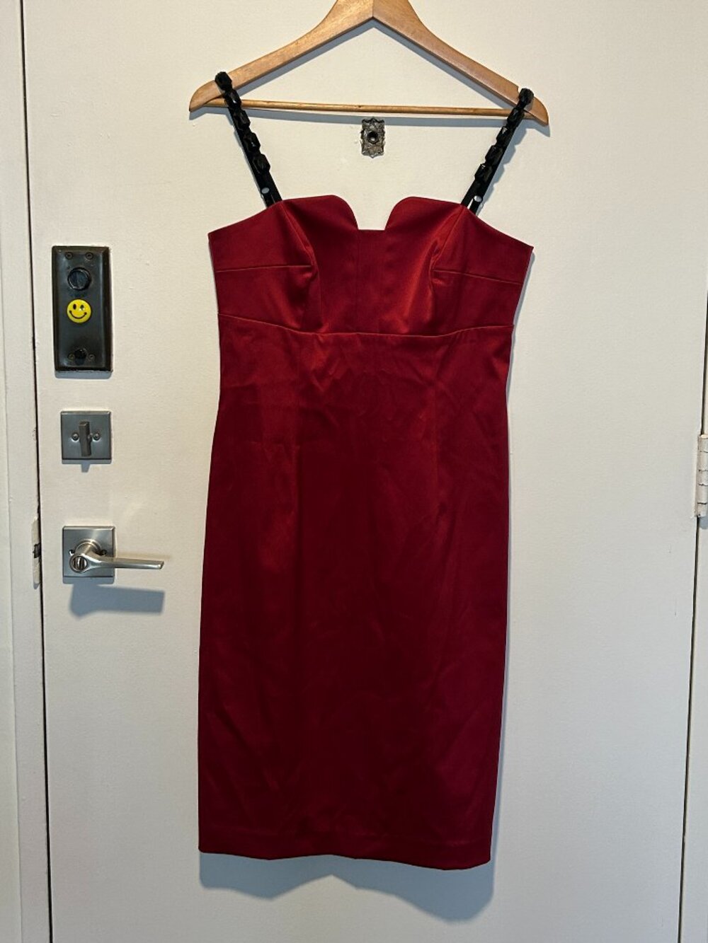 Sweet Chemise Soiree Red Satin Bustier Cocktail Dress, Size 8